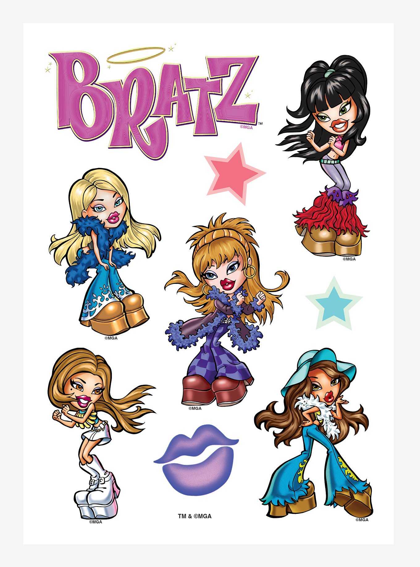 10/63Pcs Cartoon Bratz Doll Sticker The Spice Hot Girls for Kids