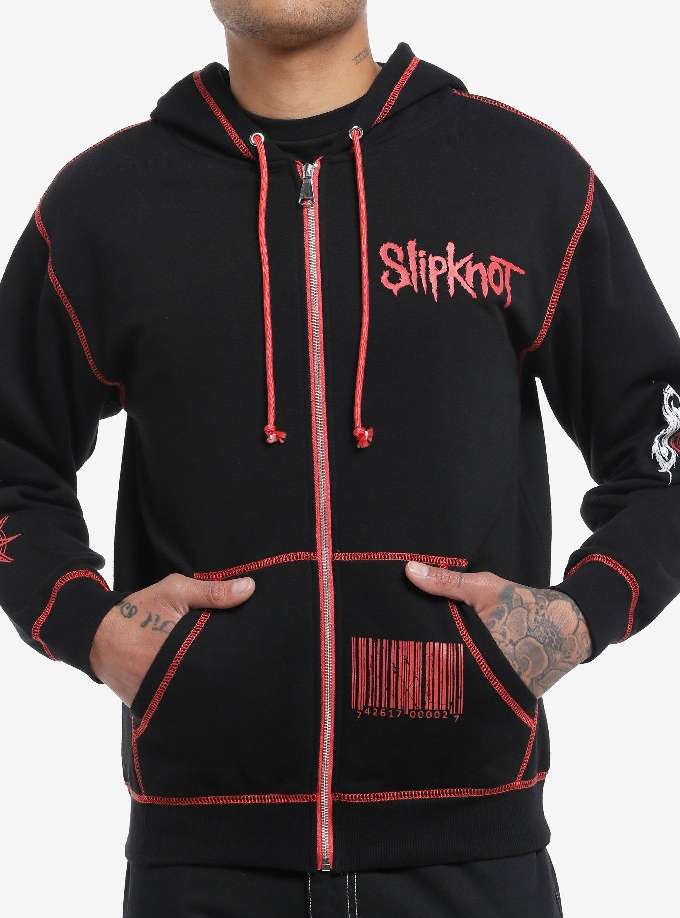 Slipknot Faces Contrast Stitch Hoodie, , hi-res