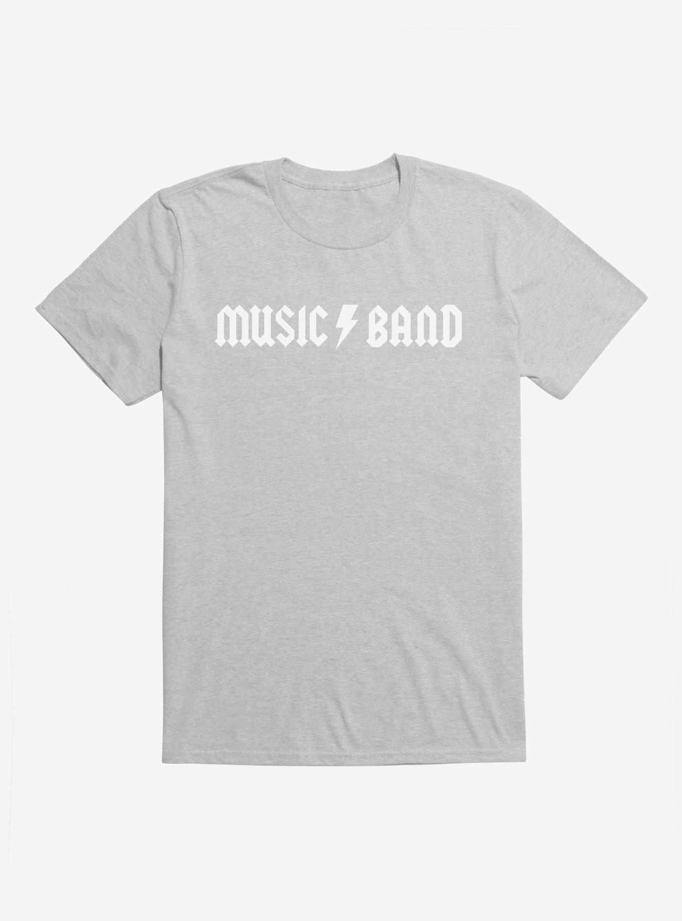 Music Band Logo T-Shirt, HEATHER GREY, hi-res