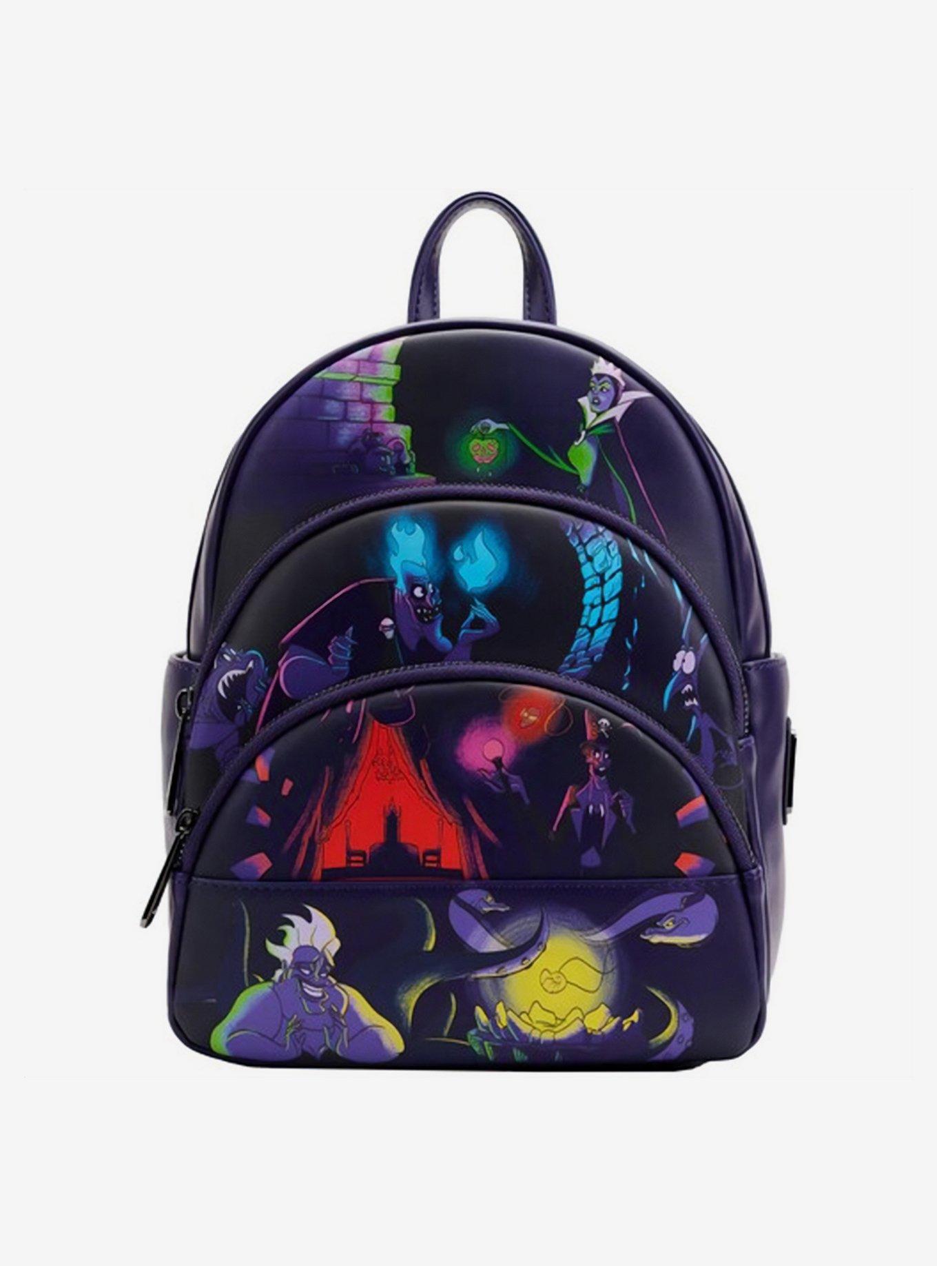 Loungefly Disney Villains Triple Pocket Glow in The Dark Mini Backpack, , hi-res