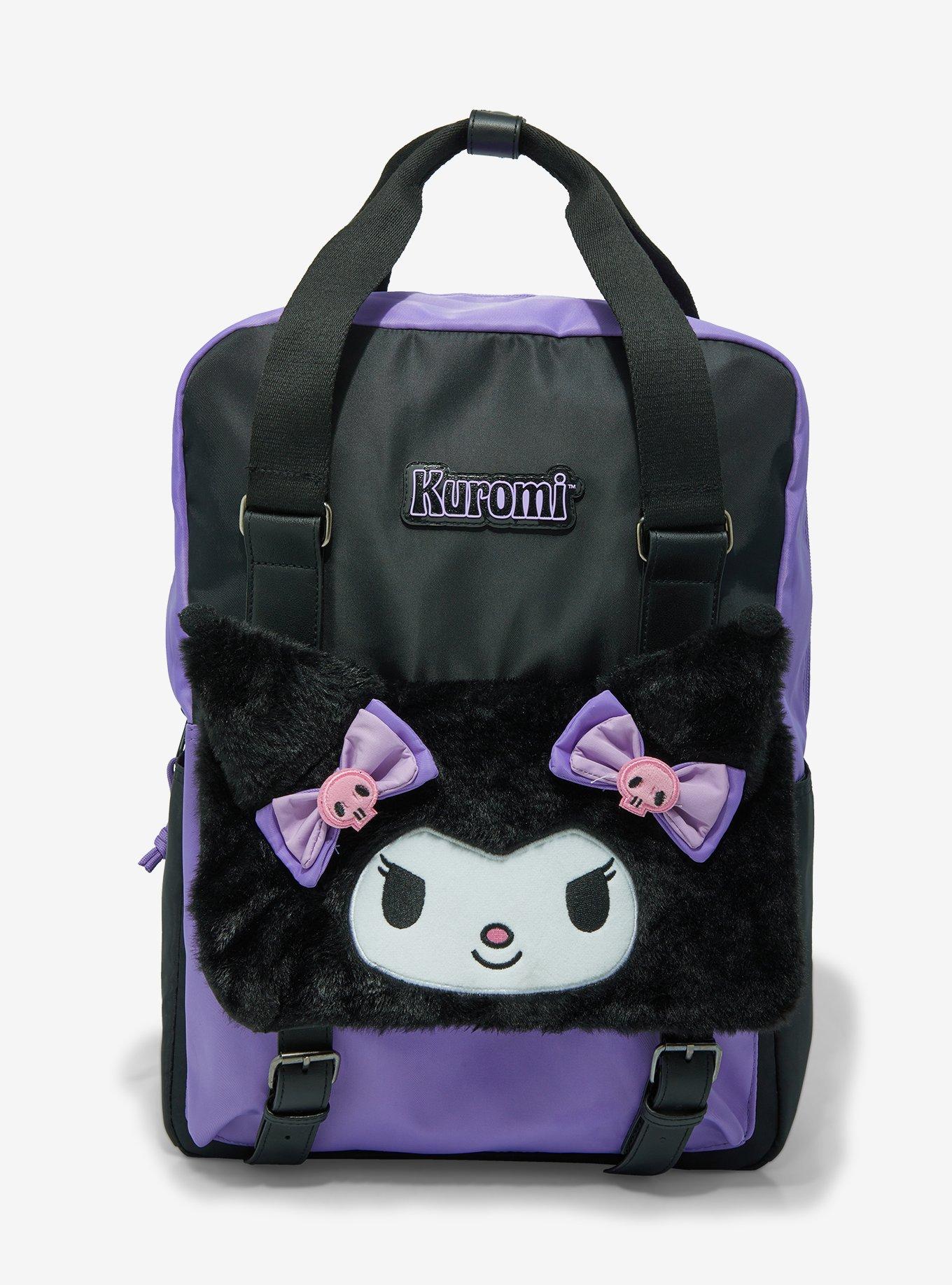 Kuromi Fuzzy Face Backpack, , hi-res