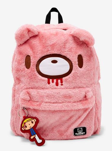 Gloomy Bear Fuzzy Backpack | Hot Topic display picture 3