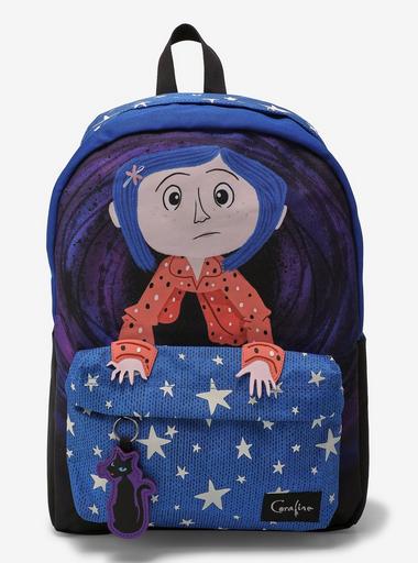 coraline glow in the dark house mini backpack Coraline Cat Star Glow-In-The-Dark Backpack