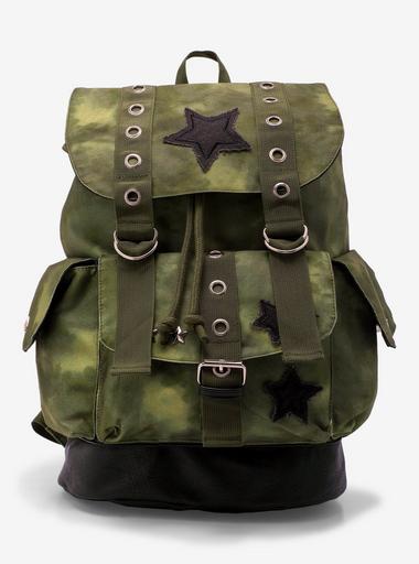 Star Green Grunge Slouch Backpack Hot Topic