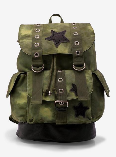 Star Green Grunge Slouch Backpack | Hot Topic