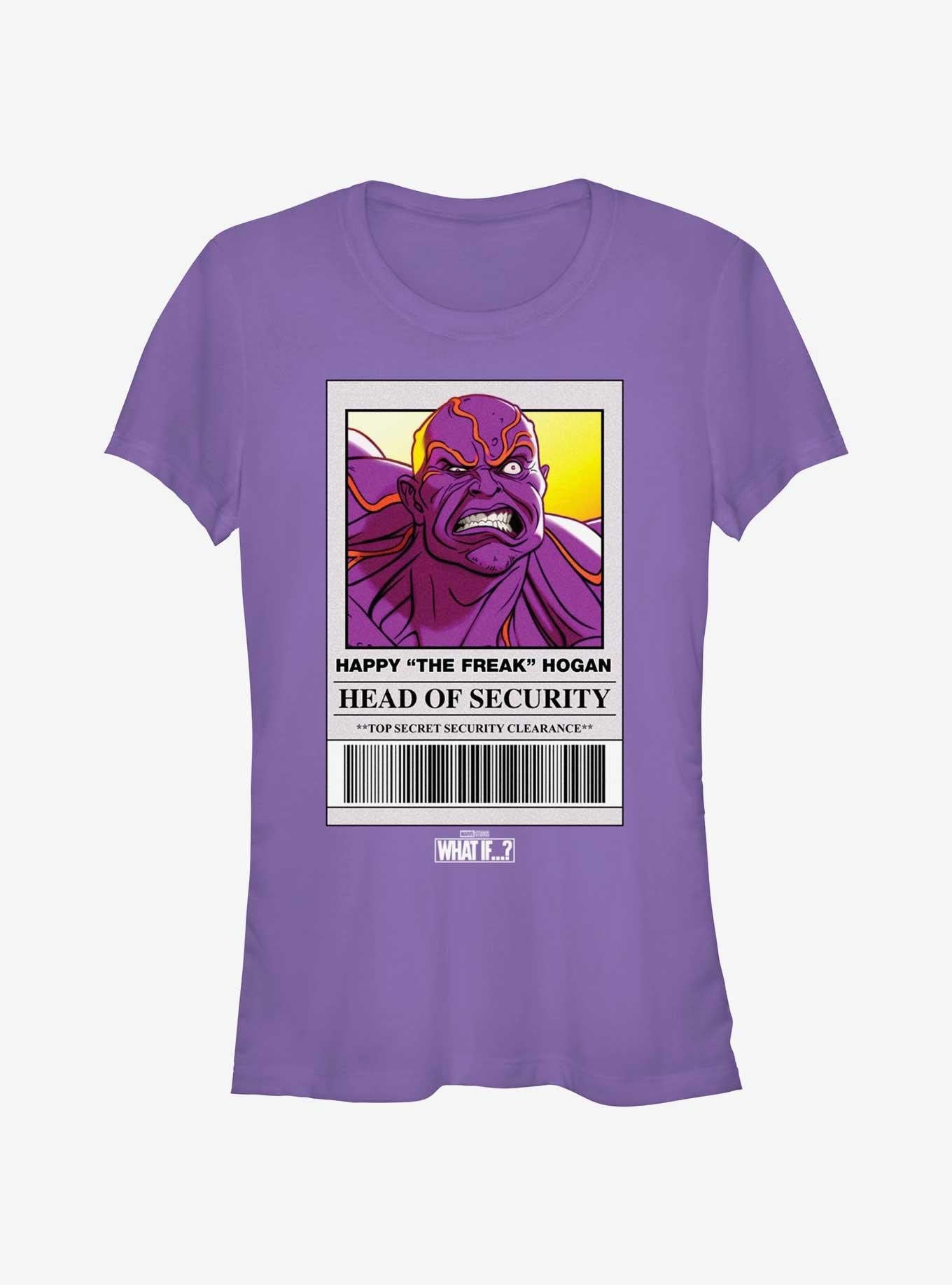 Marvel What If...? Head Of Security Happy The Freak Hogan Girls T-Shirt, PURPLE, hi-res