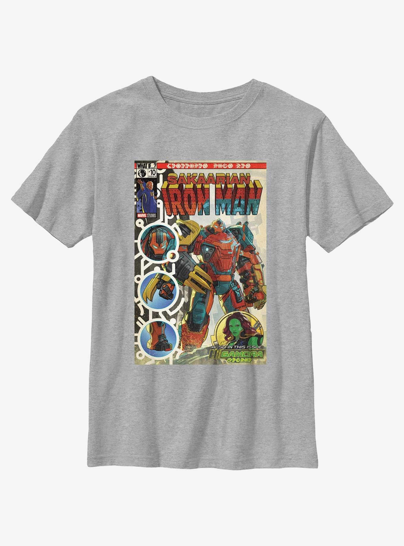 Marvel What If...? Sakaarian Iron Man Comic Poster Youth T-Shirt, , hi-res