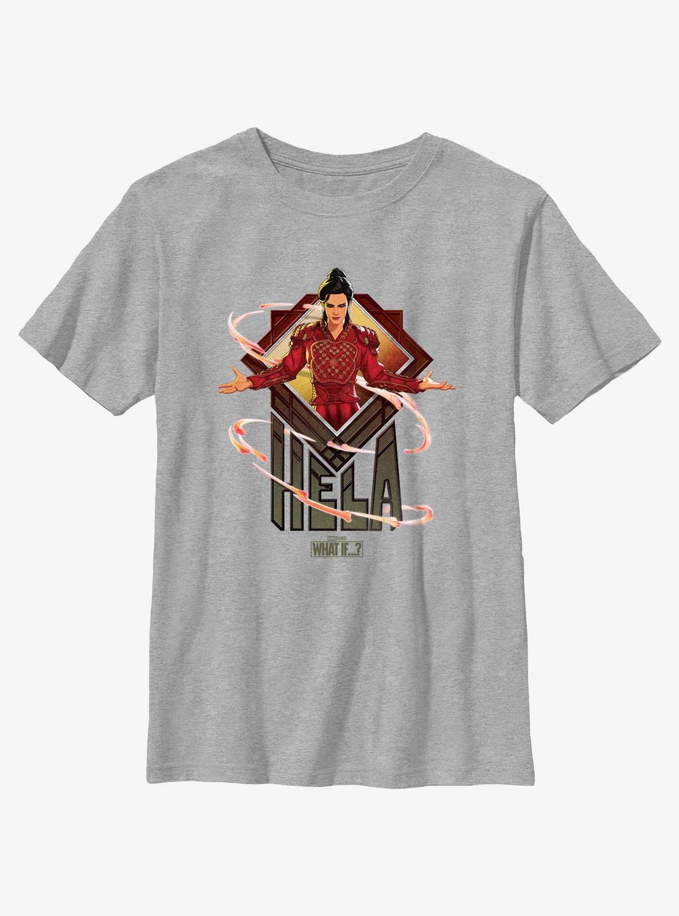 Marvel What If...? Hela Pose Youth T-Shirt, ATH HTR, hi-res