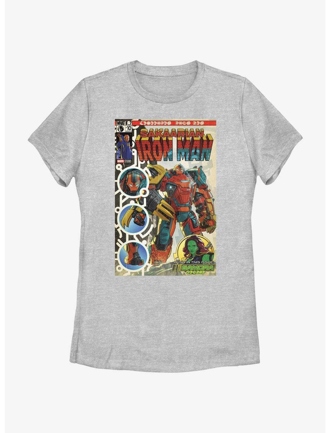 Marvel What If...? Sakaarian Iron Man Comic Poster Womens T-Shirt, ATH HTR, hi-res