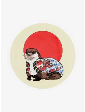 Artsy Japan Wave Otter 3 Inch Button, , hi-res