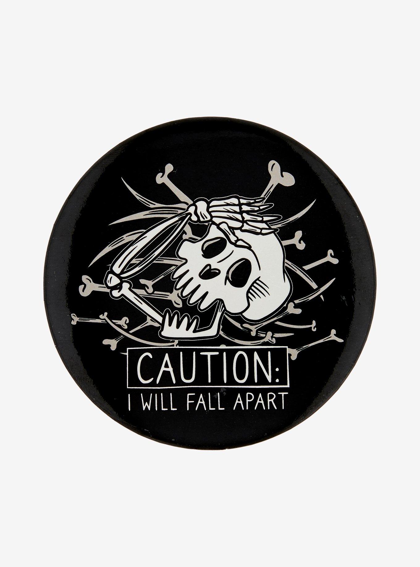 Fall Apart Skeleton 3 Inch Button