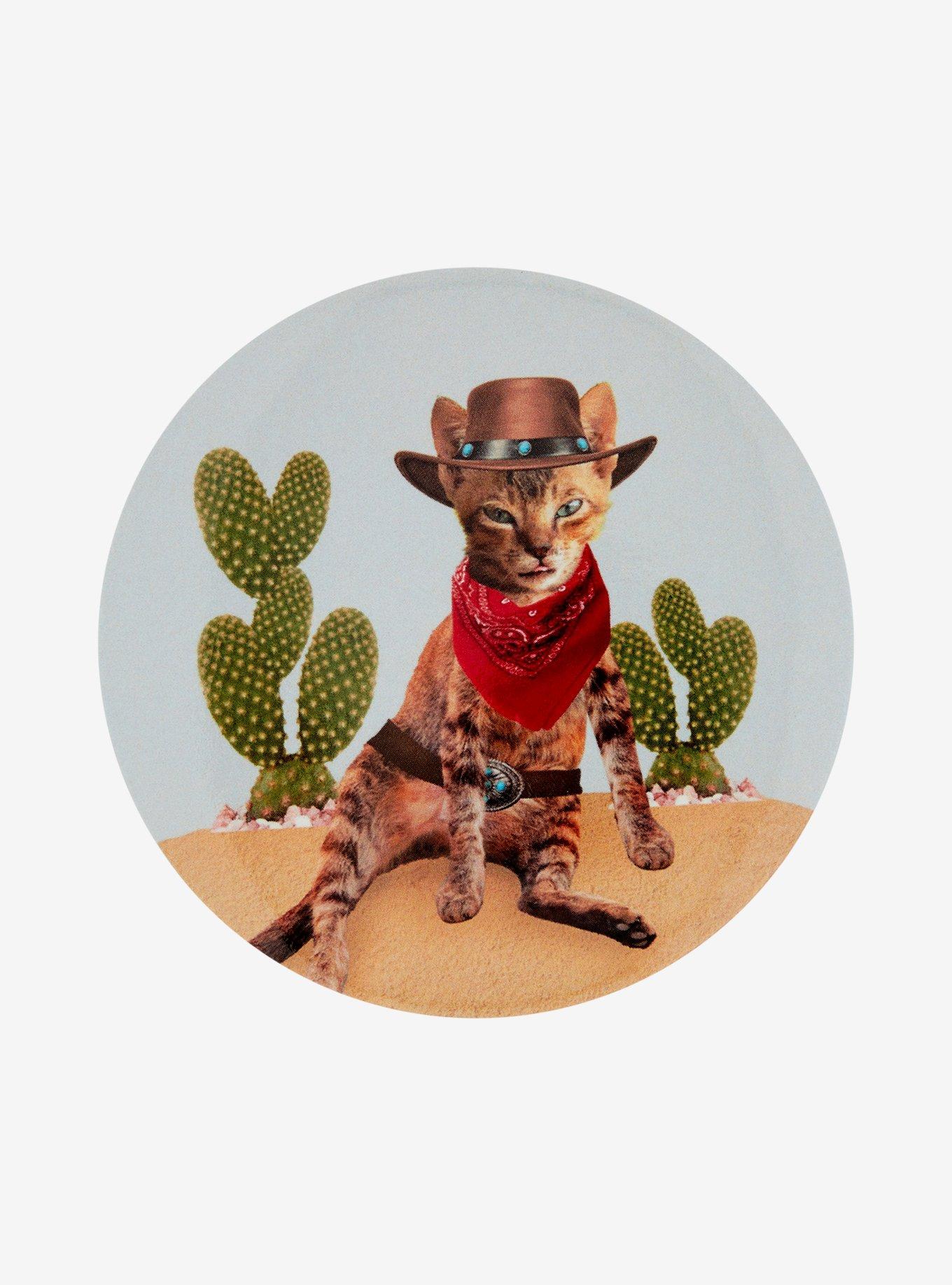 Cowboy Cat Desert 3 Inch Button, , hi-res