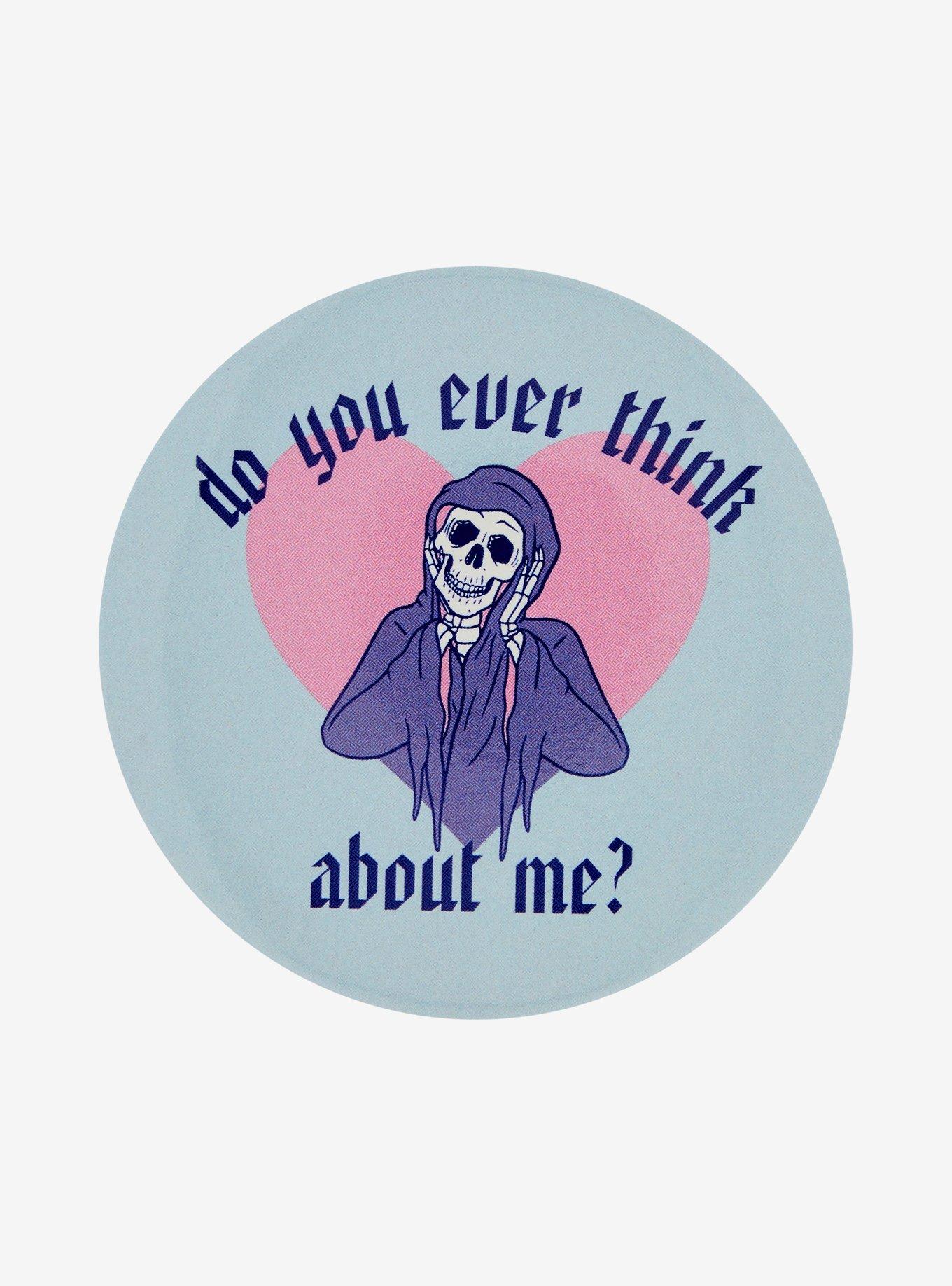 Think About Me Grim Reaper 3 Inch Button, , hi-res