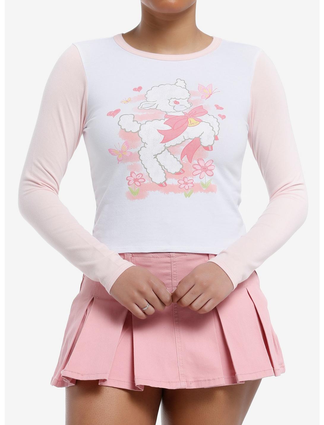 Sweet Society Storybook Lamb Pastel Color-Block Girls Long-Sleeve T-Shirt, , hi-res