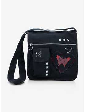 Butterfly Rib Cage Studded Messenger Bag, , hi-res