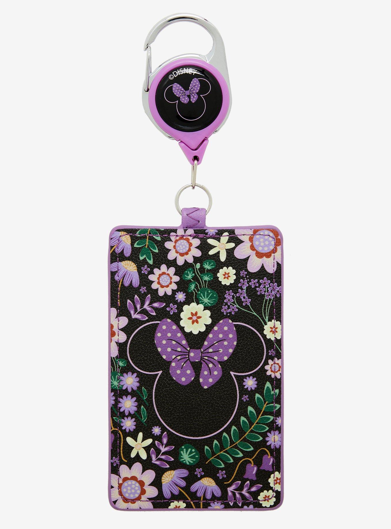 Disney Minnie Mouse Purple Floral Retractable Lanyard — BoxLunch Exclusive