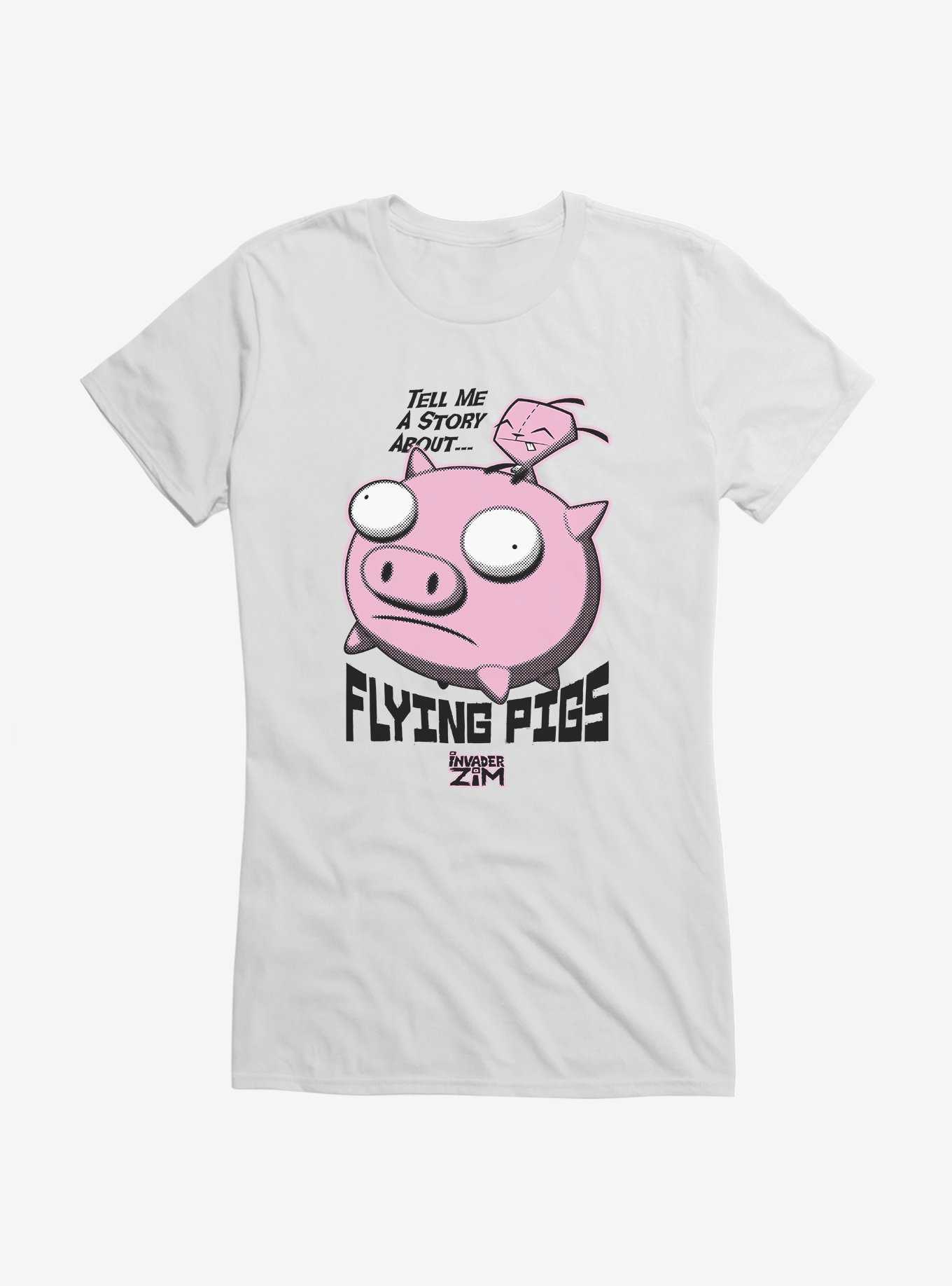 Invader Zim Gir Riding A Flying Pig Girls T-Shirt, , hi-res