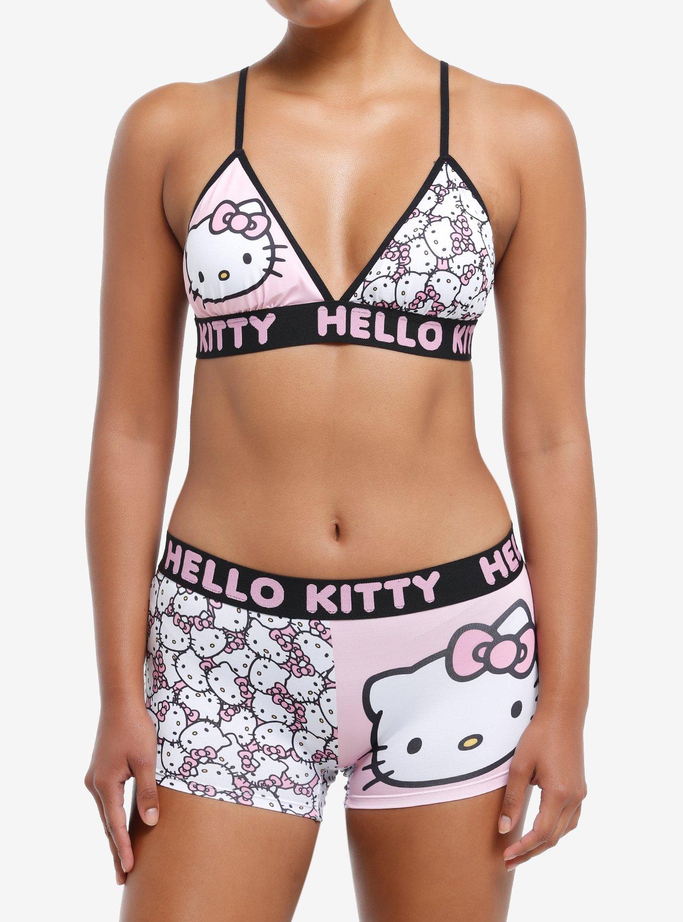 Hello Kitty Split Bra & Boyshort Panty Set, MULTI, hi-res