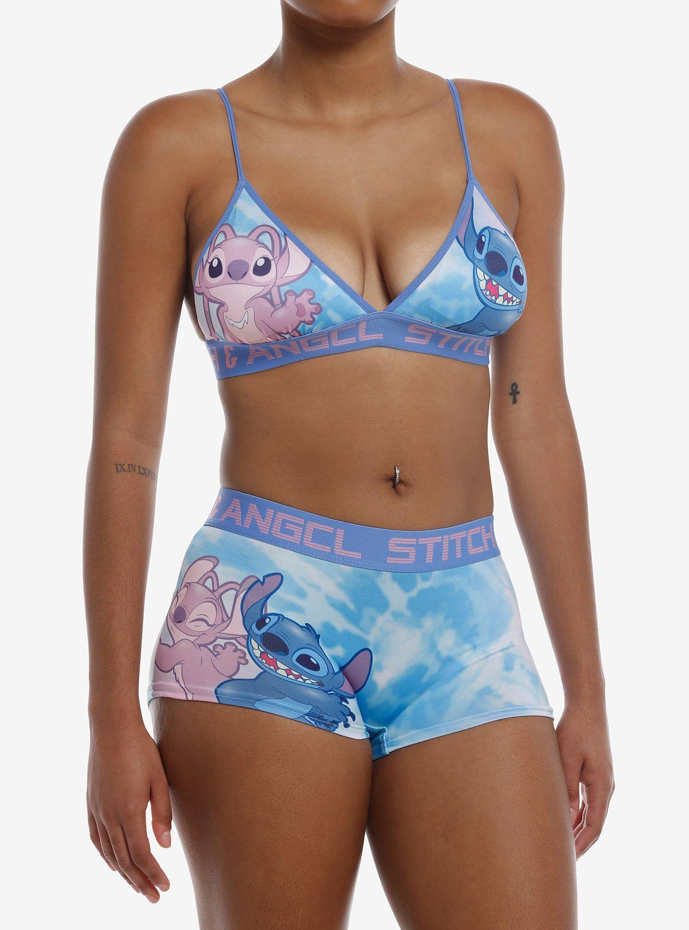 Disney Lilo & Stitch Duo Tie-Dye Bra & Boyshort Panty Set, MULTI, hi-res