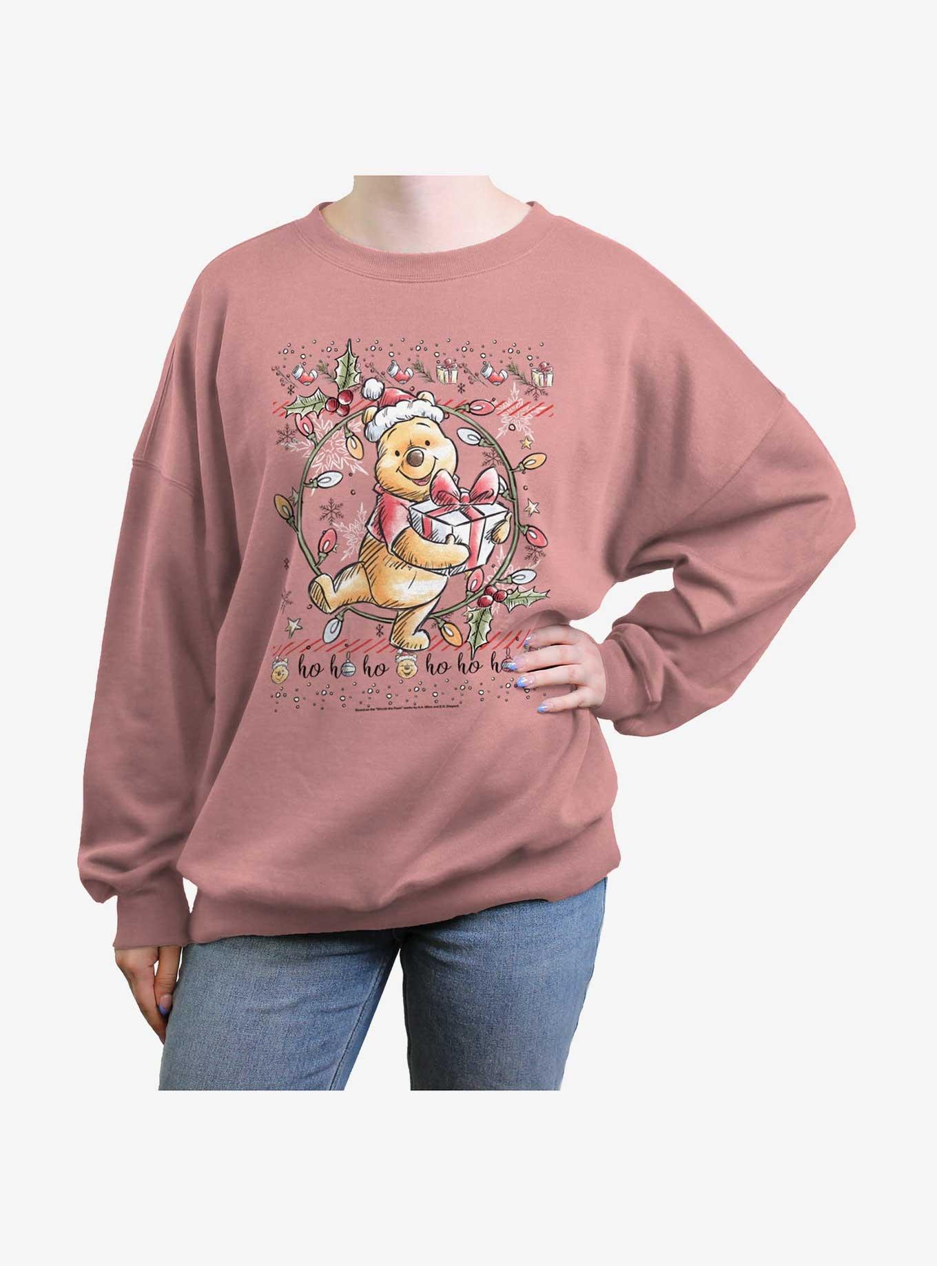 Disney Winnie The Pooh Ho Ho Ho Christmas Girls Oversized Sweatshirt, , hi-res