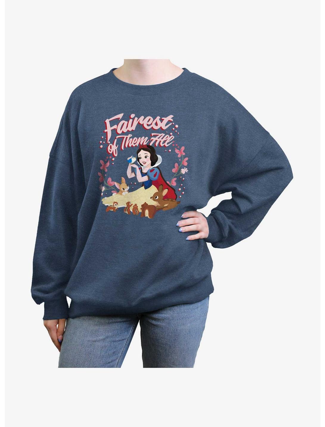 Disney Snow White & The Seven Dwarfs Fairest Of Them All Girls Oversized Sweatshirt, BLUEHTR, hi-res