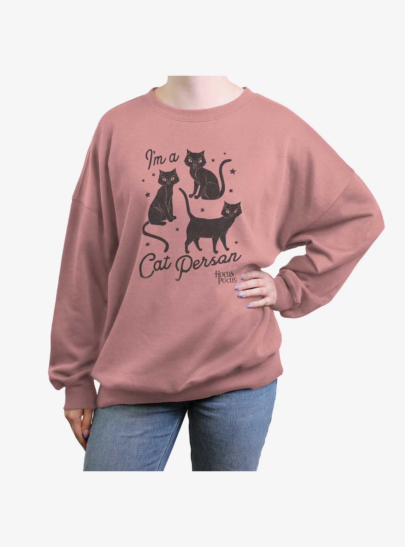 Disney Hocus Pocus Cat Person Girls Oversized Sweatshirt, DESERTPNK, hi-res