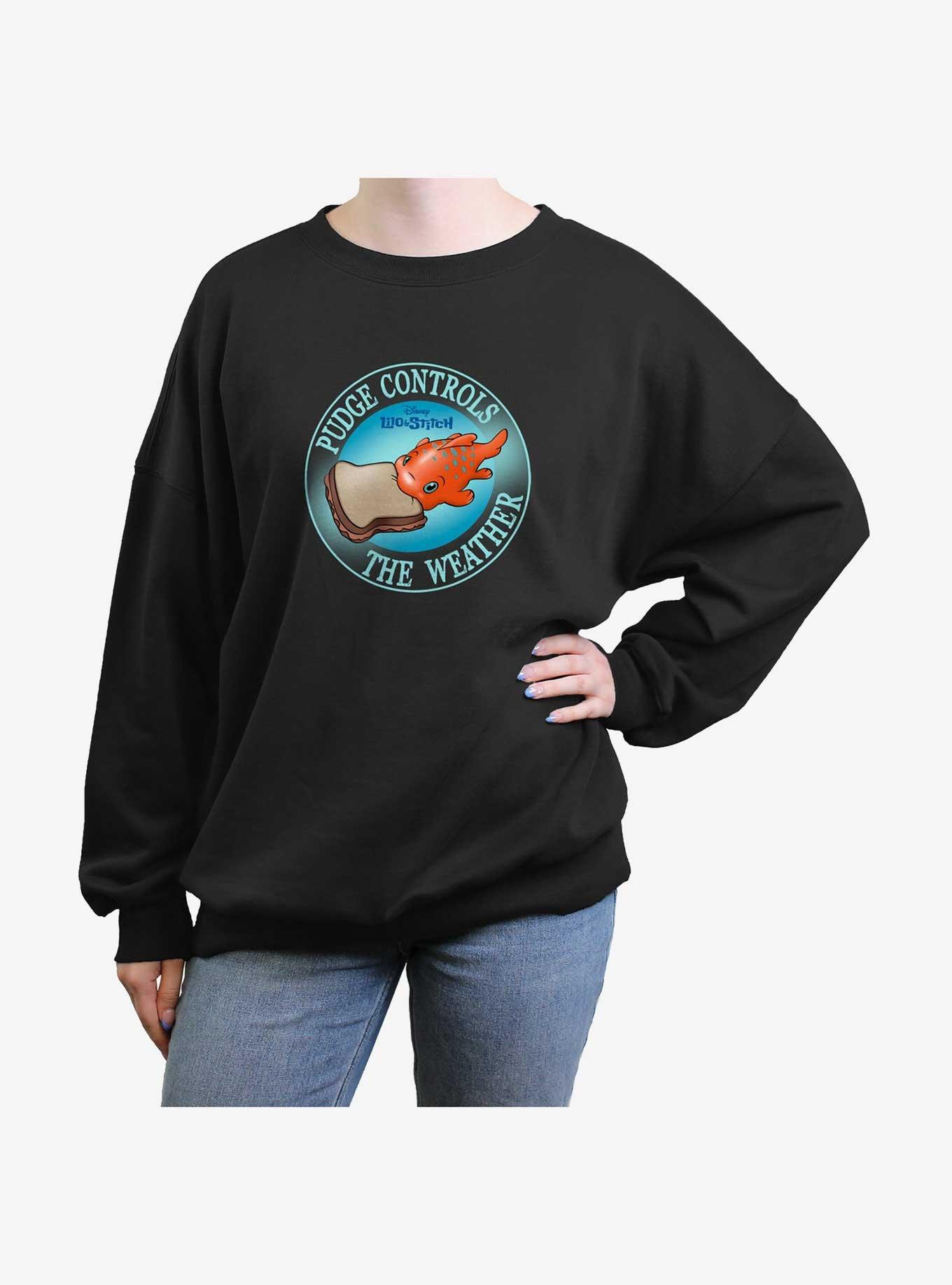Disney Lilo & Stitch Pudge Controls Weather Girls Oversized Sweatshirt, , hi-res