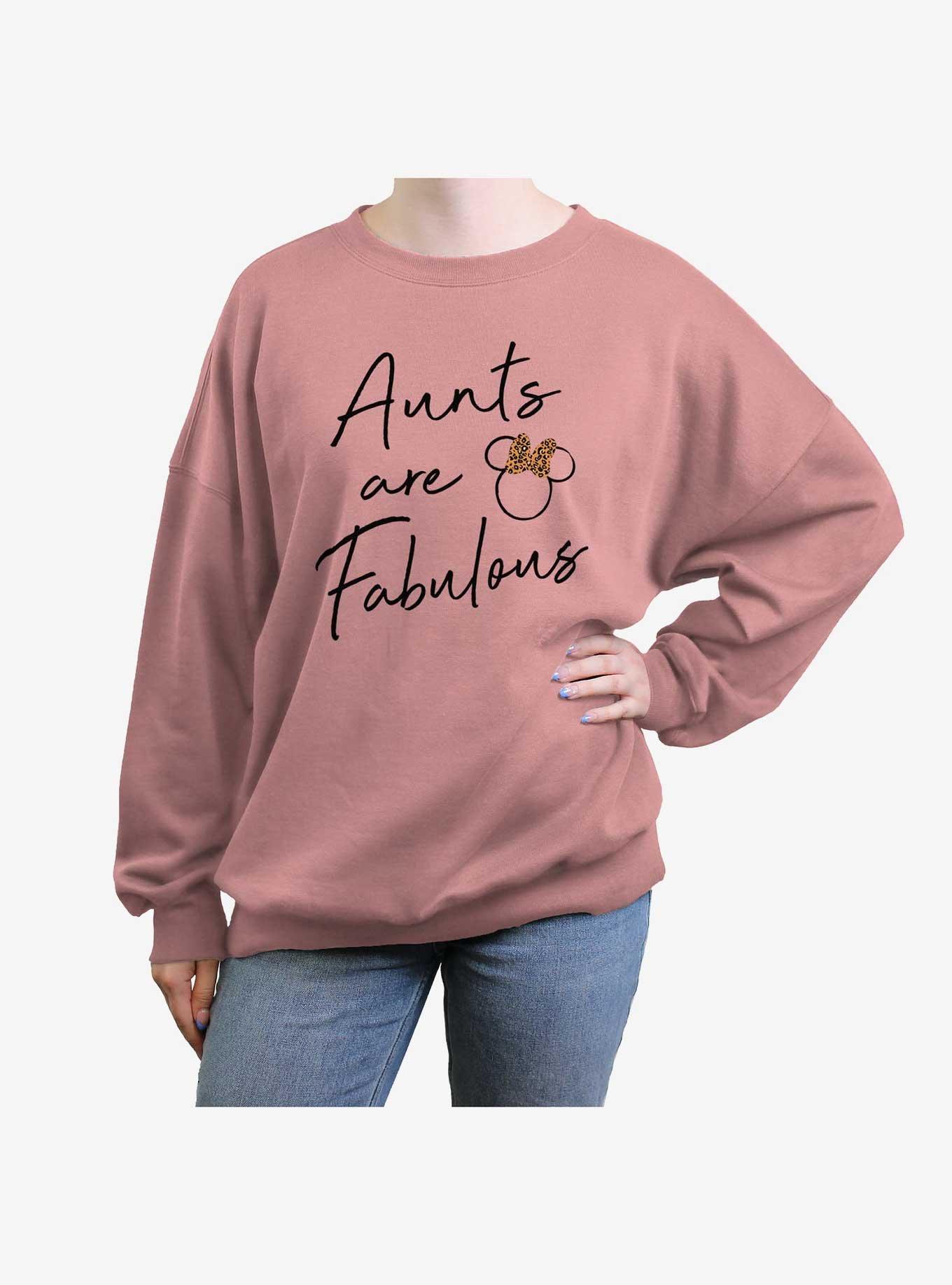 Disney Minnie Mouse Aunts Are Fabulous Girls Oversized Sweatshirt, DESERTPNK, hi-res