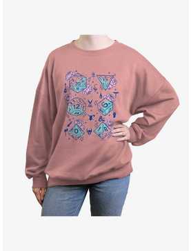 Dungeons & Dragons Floral Dice Womens Oversized Sweatshirt, , hi-res