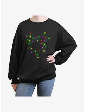 Disney Mickey Mouse Christmas Lights Mouse Womens Oversized Sweatshirt, , hi-res
