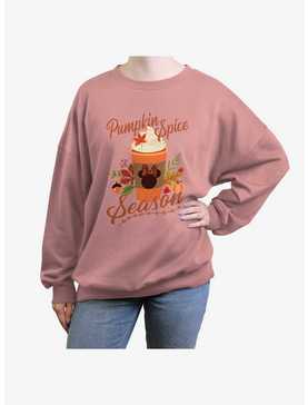 Disney Minnie Mouse Pumpkin Spice Womens Oversized Sweatshirt, , hi-res