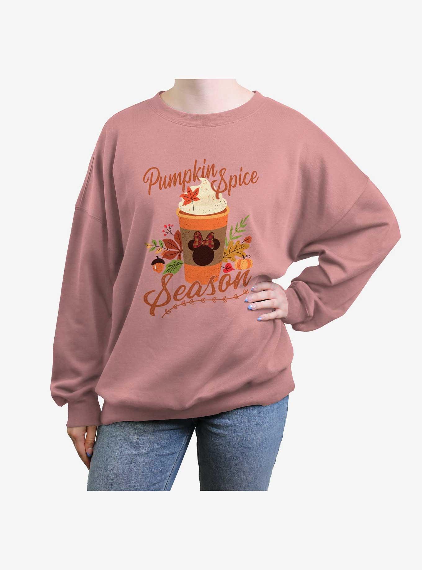 Disney Minnie Mouse Pumpkin Spice Womens Oversized Sweatshirt, , hi-res