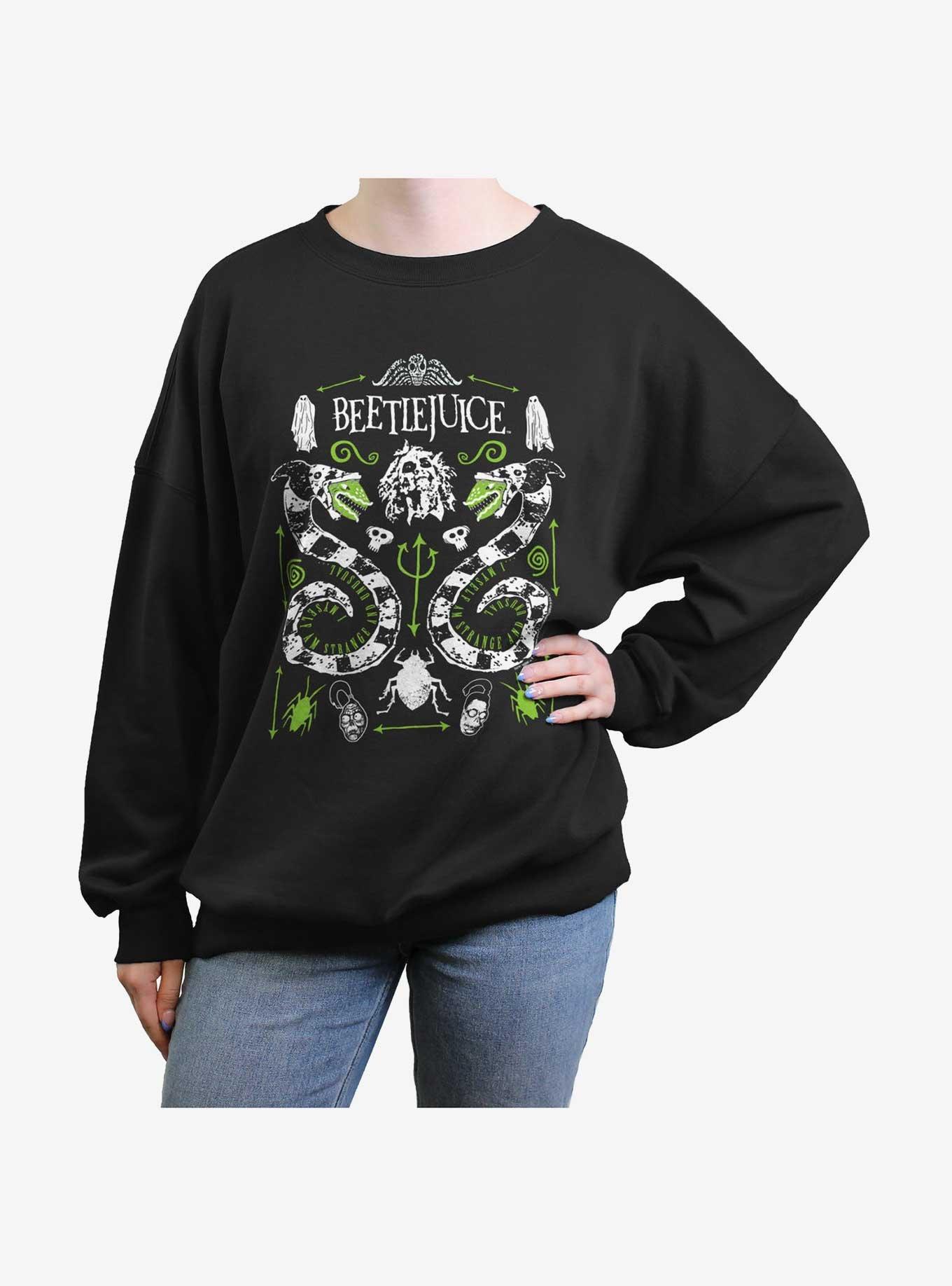 Beetlejuice Sandworm Folk Womens Oversized Sweatshirt, , hi-res