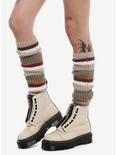 Brown & Green Stripe Slouchy Knee-High Socks, , hi-res
