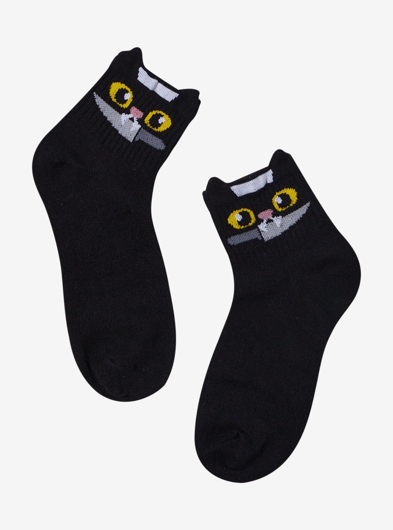 Black Cat 3D Ear Ankle Socks, , hi-res