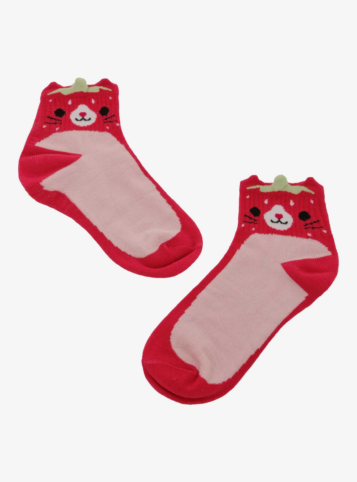 Kitty Berry Figural Ankle Socks, , hi-res