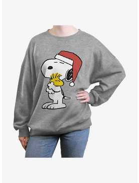 Peanuts Snoopy and Woodstock Holiday Hugs Girls Oversized Sweatshirt, , hi-res