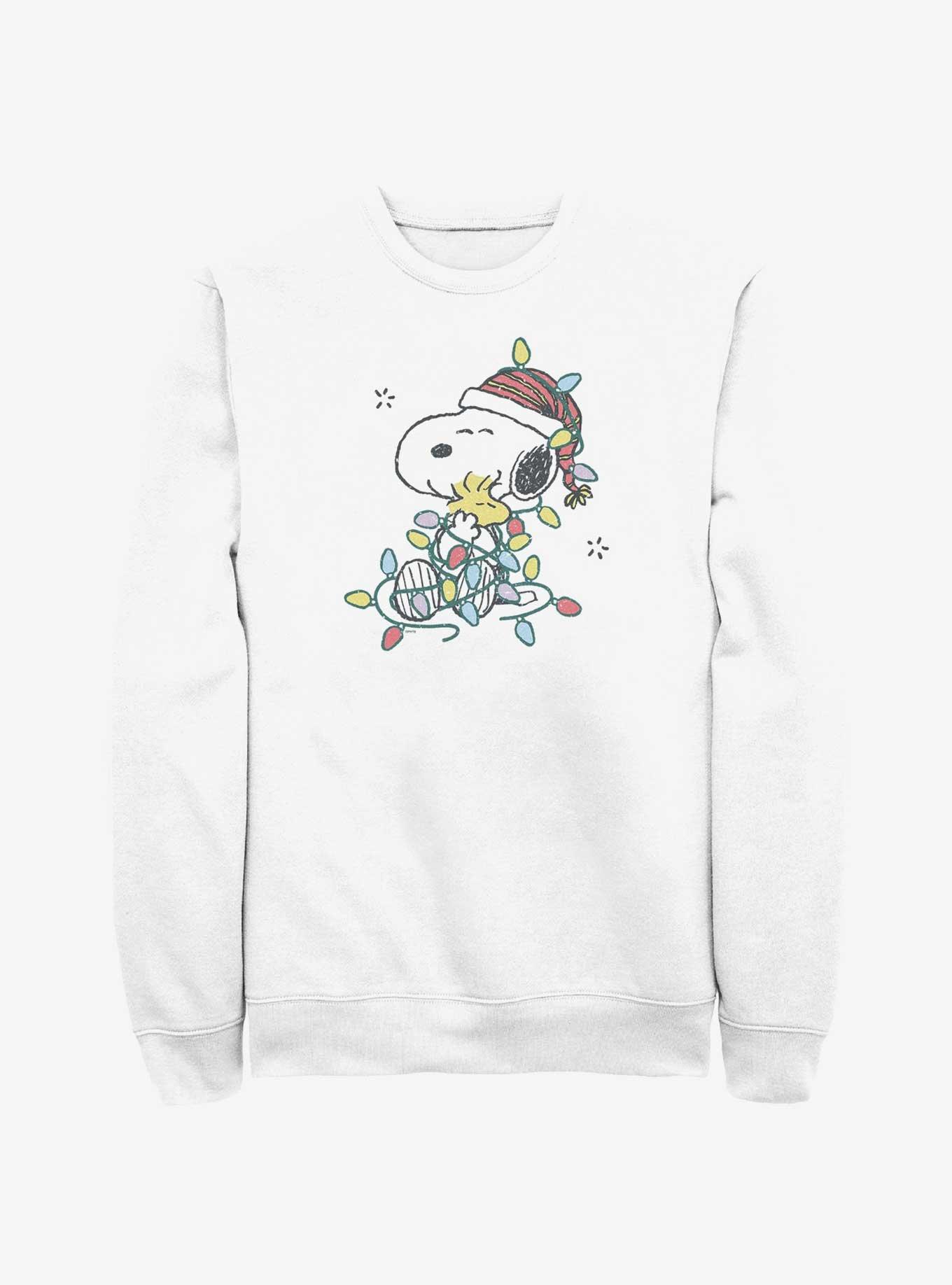 Peanuts Lights And Hugs Sweatshirt WHITE Hot Topic