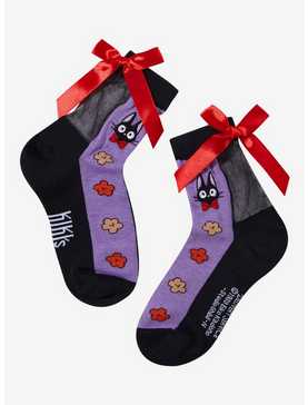 Studio Ghibli® Kiki's Delivery Service Jiji Bow Mesh Ankle Socks, , hi-res