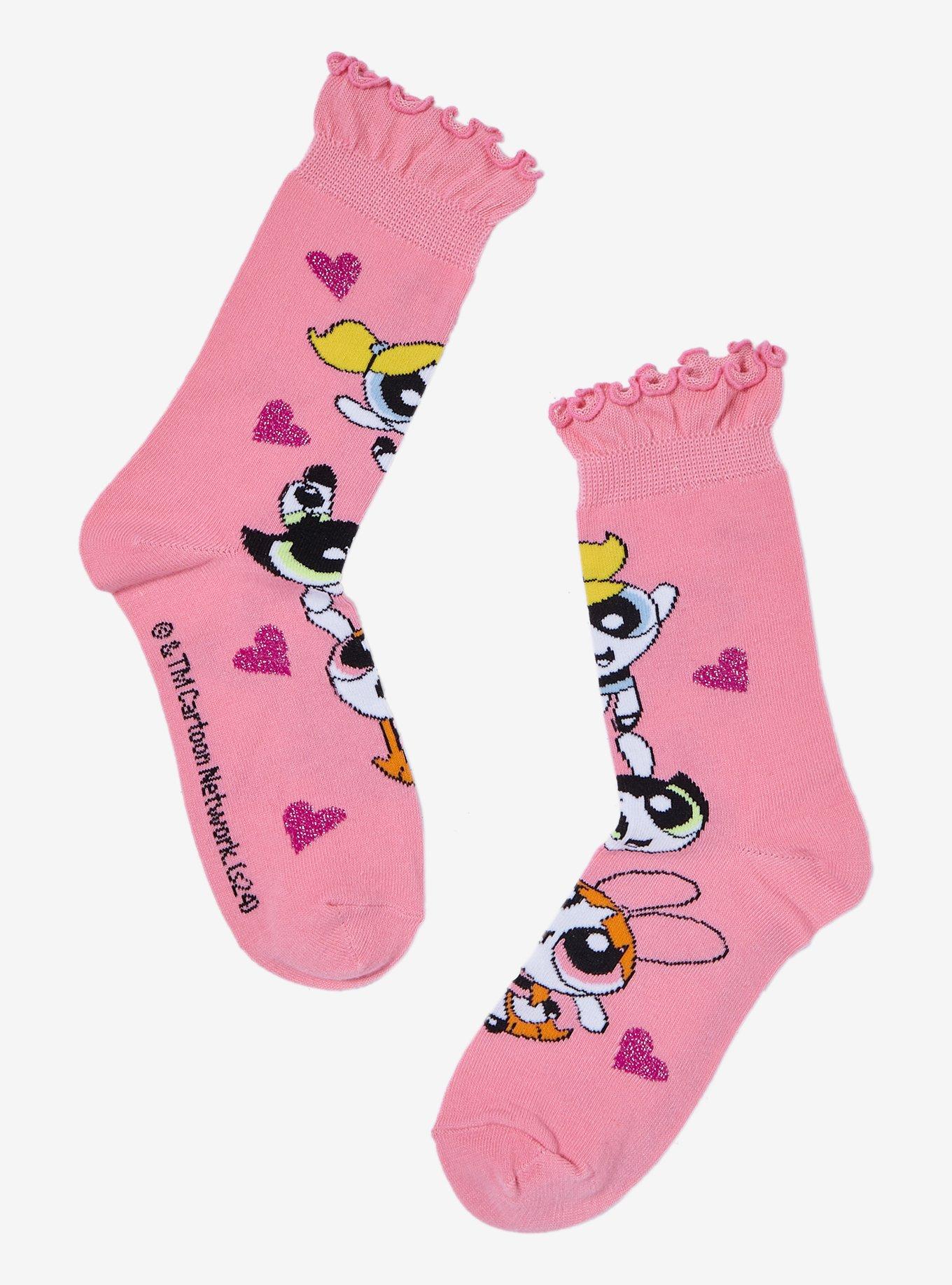 The Powerpuff Girls Hearts Crew Socks, , hi-res