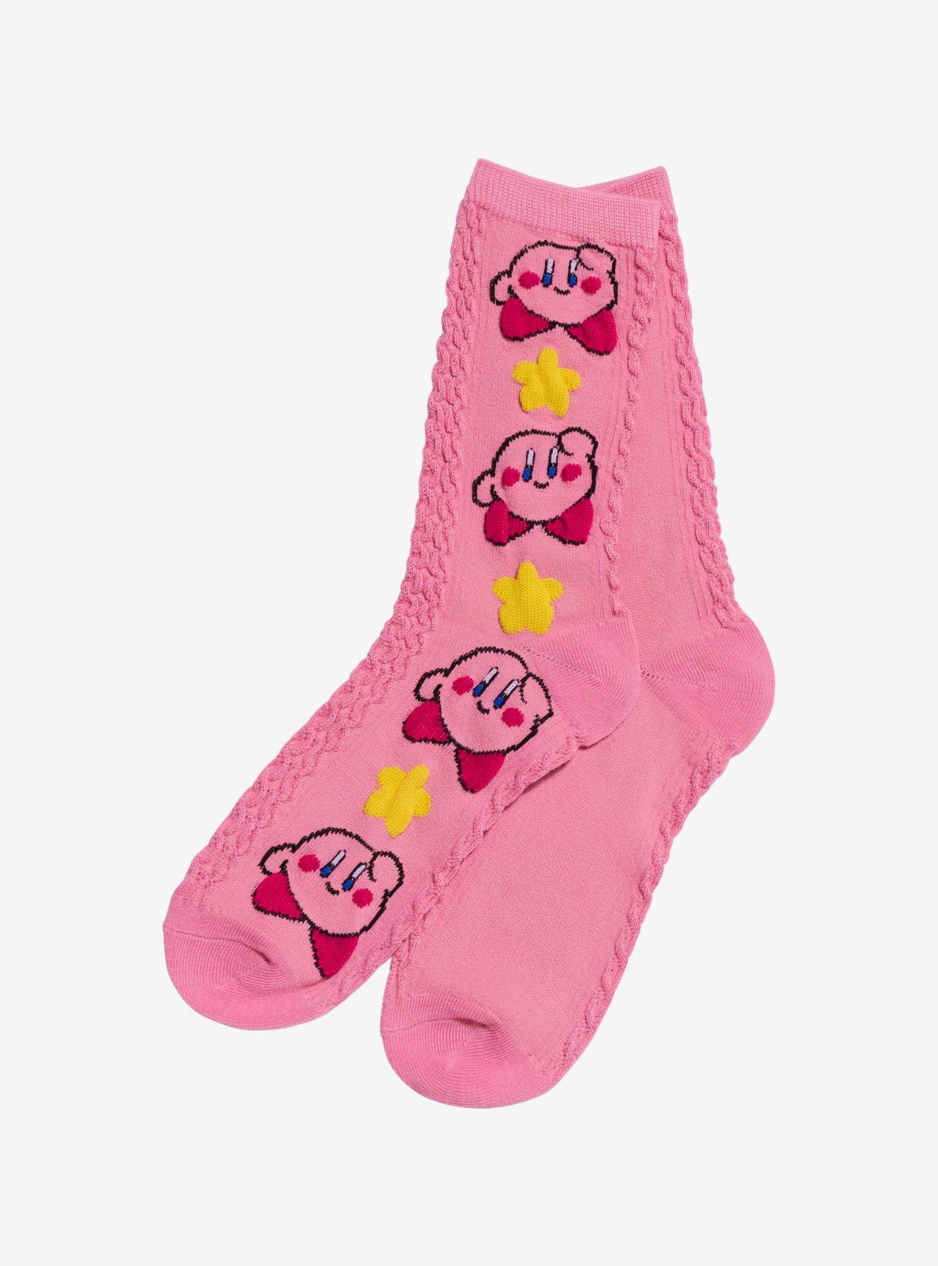 Kirby Star Cable Knit Crew Socks, , hi-res