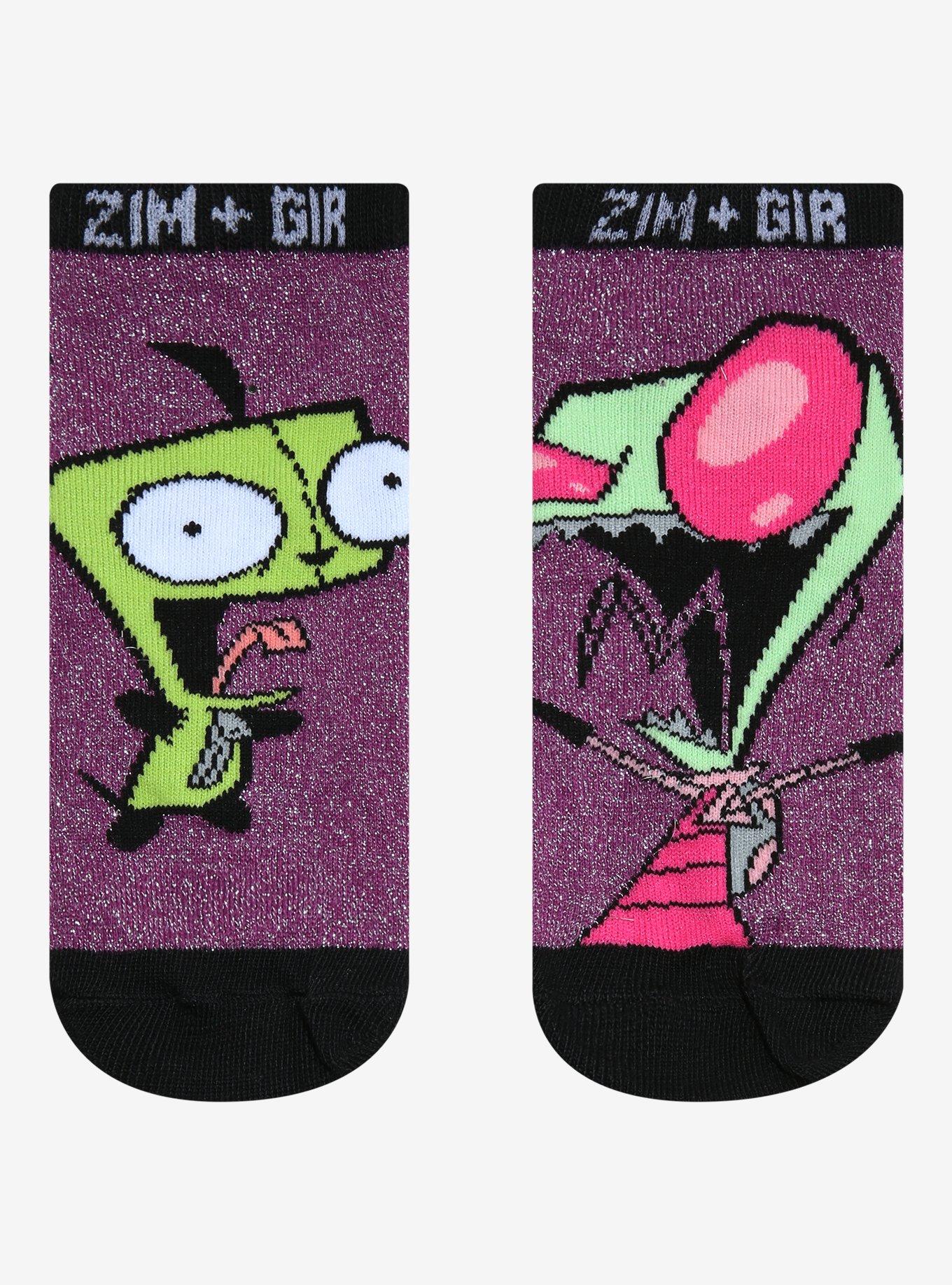 Invader Zim GIR & Zim No-Show Socks, , hi-res