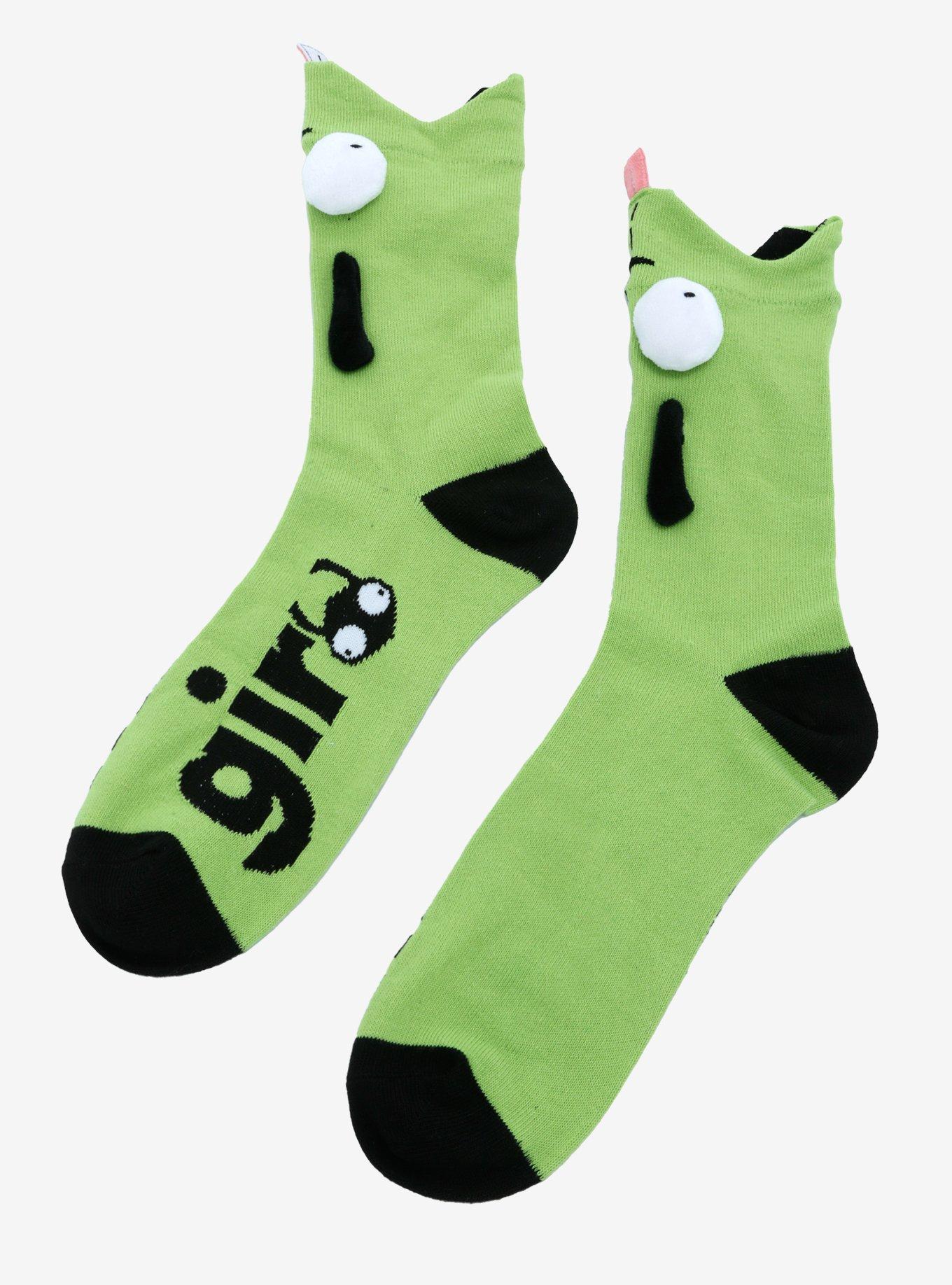 Invader Zim GIR 3D Ears Crew Socks, , hi-res