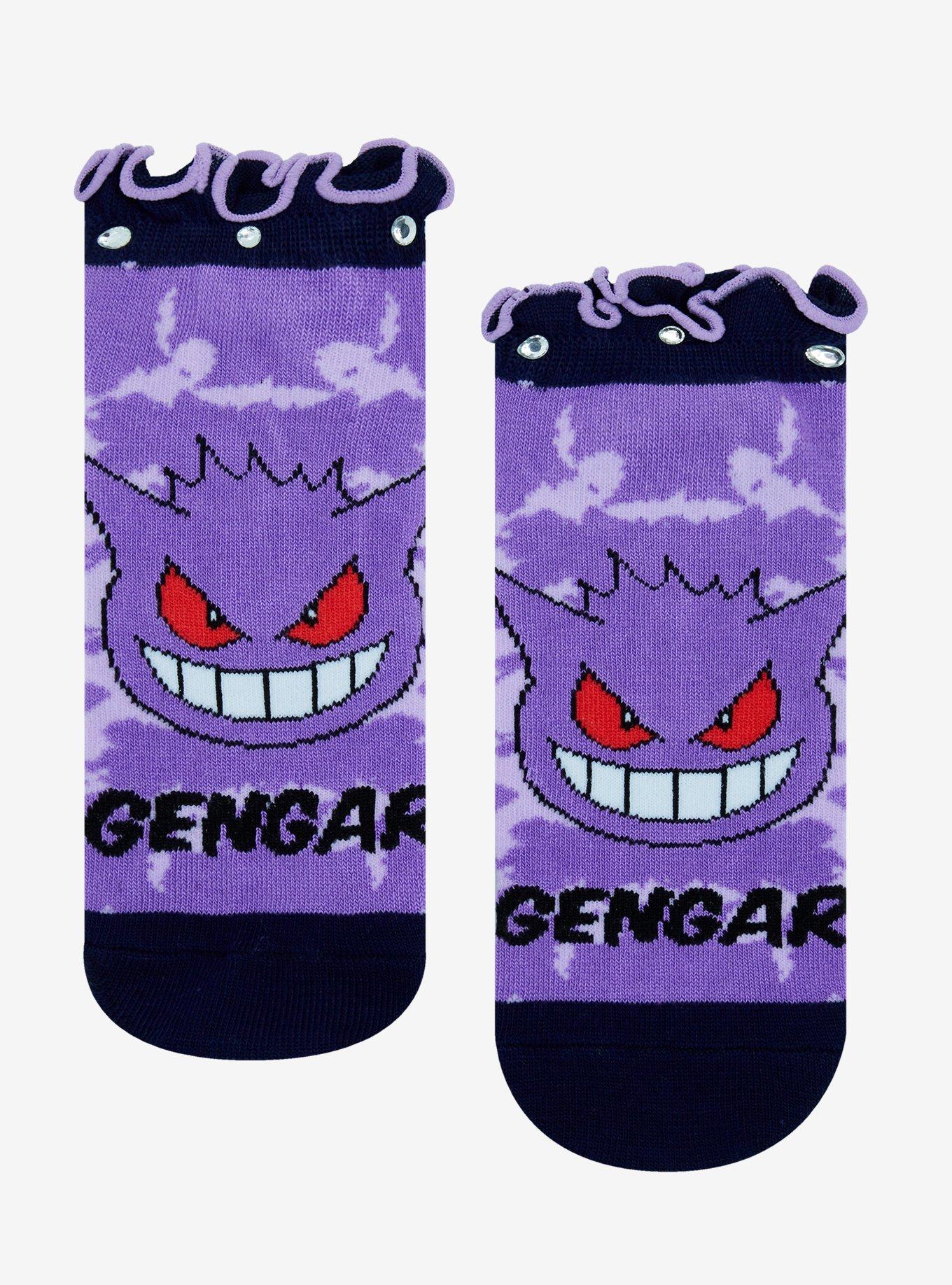 Pokemon Gengar Rhinestone No-Show Socks, , hi-res