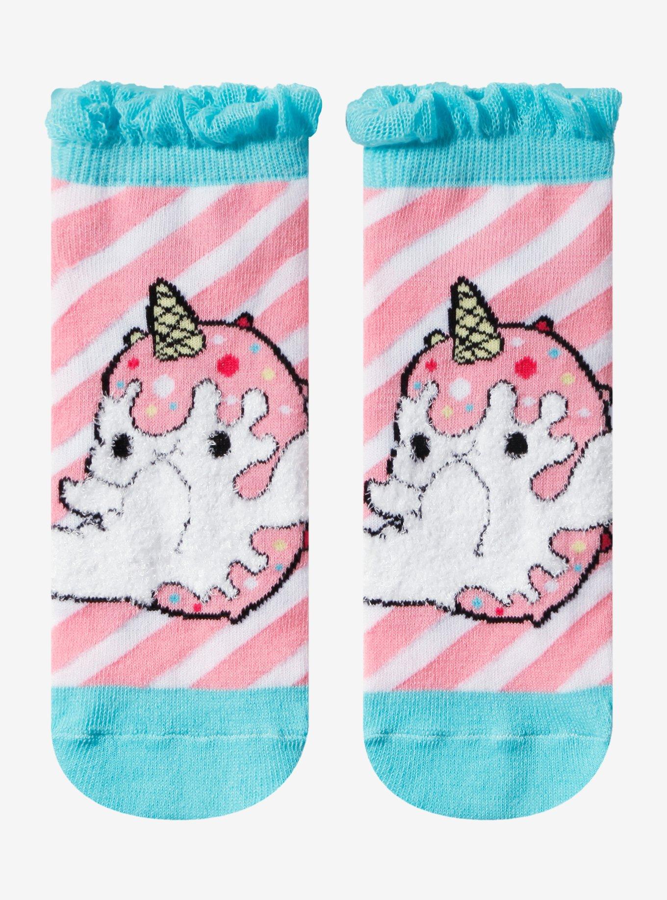 Tasty Peach Nomwhal Stripe Ankle Socks, , hi-res