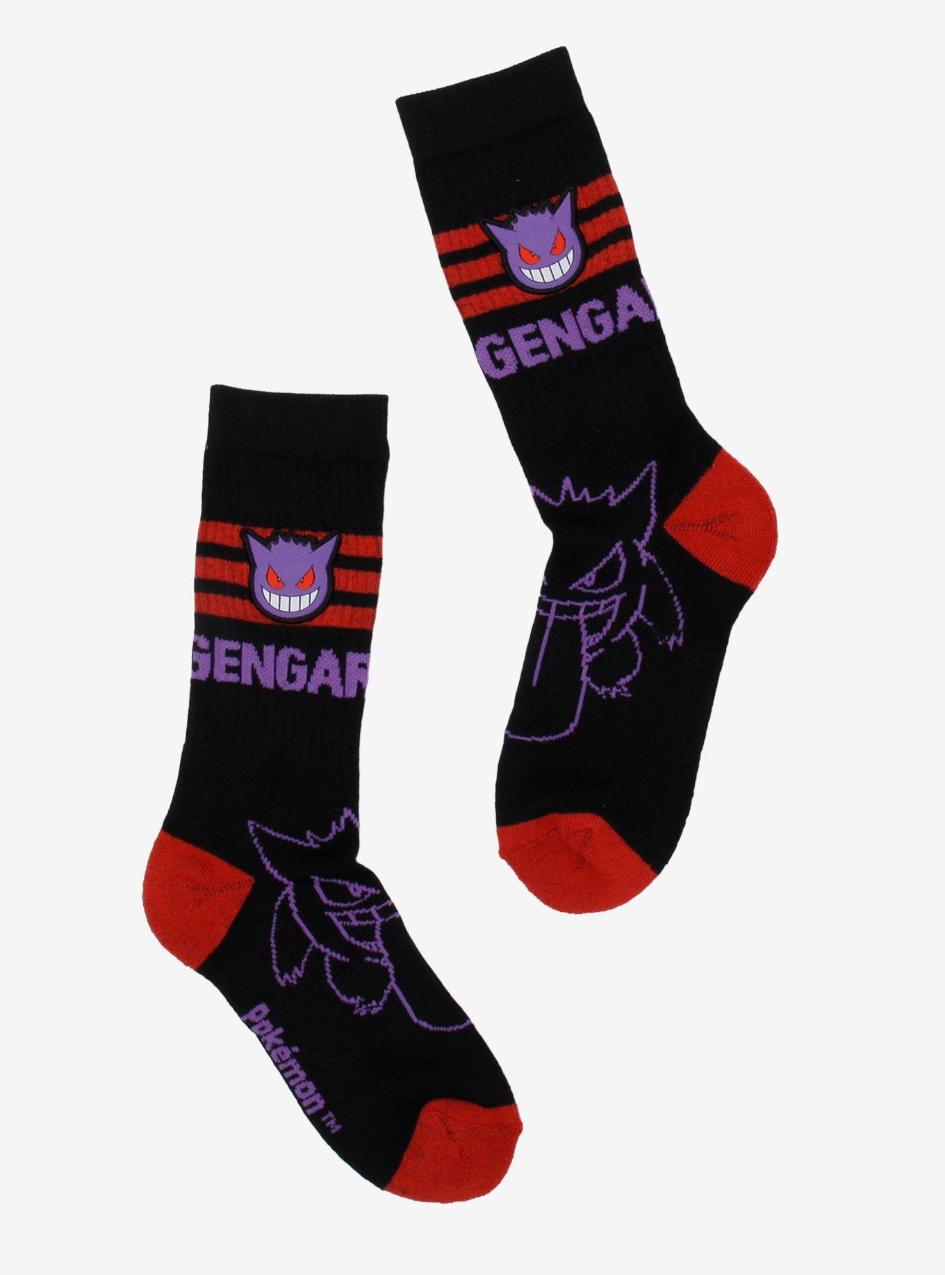 Pokemon Gengar Varsity Stripe Crew Socks, , hi-res