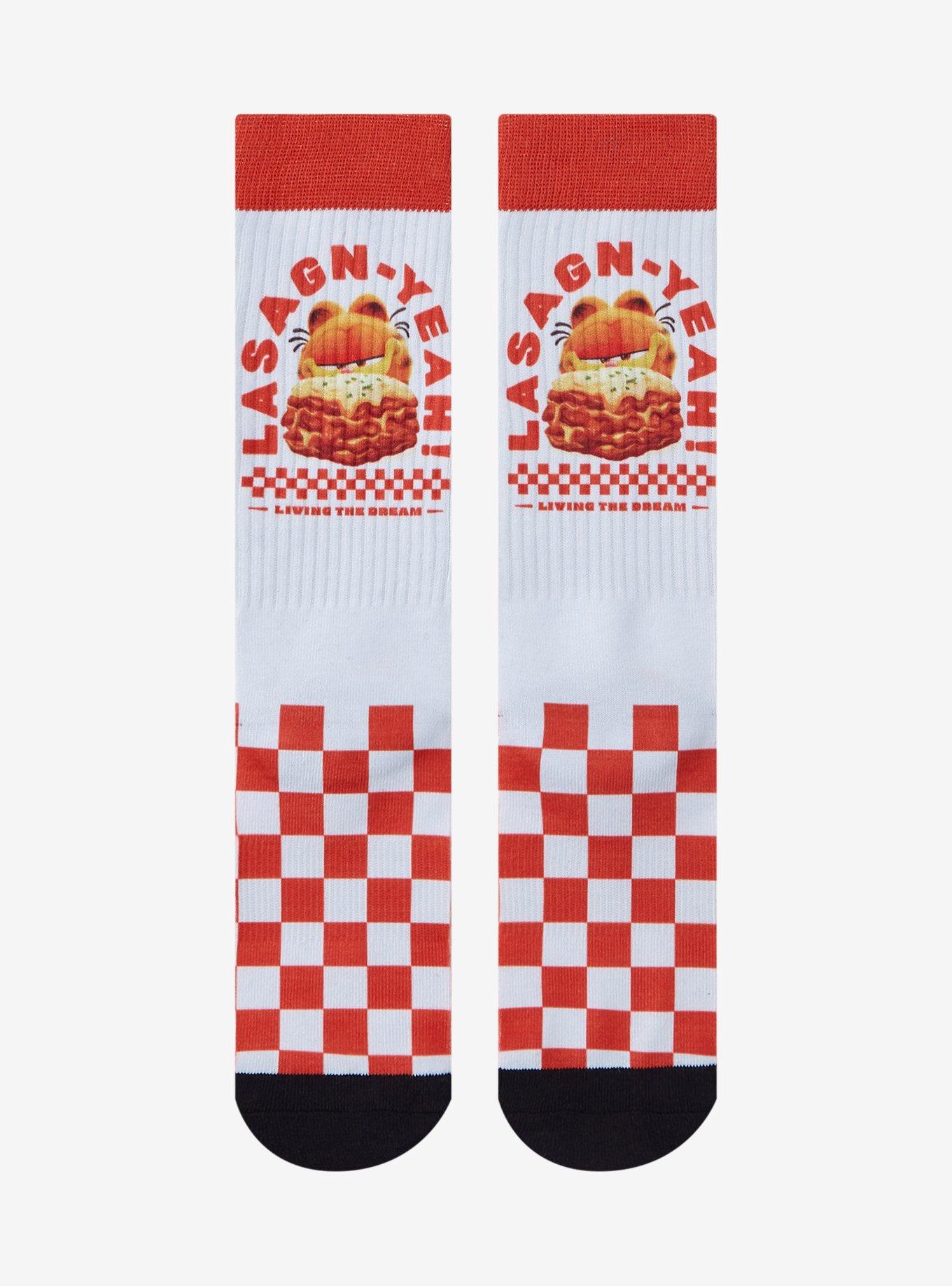 Garfield Lasagn-Yeah! Checker Crew Socks, , hi-res