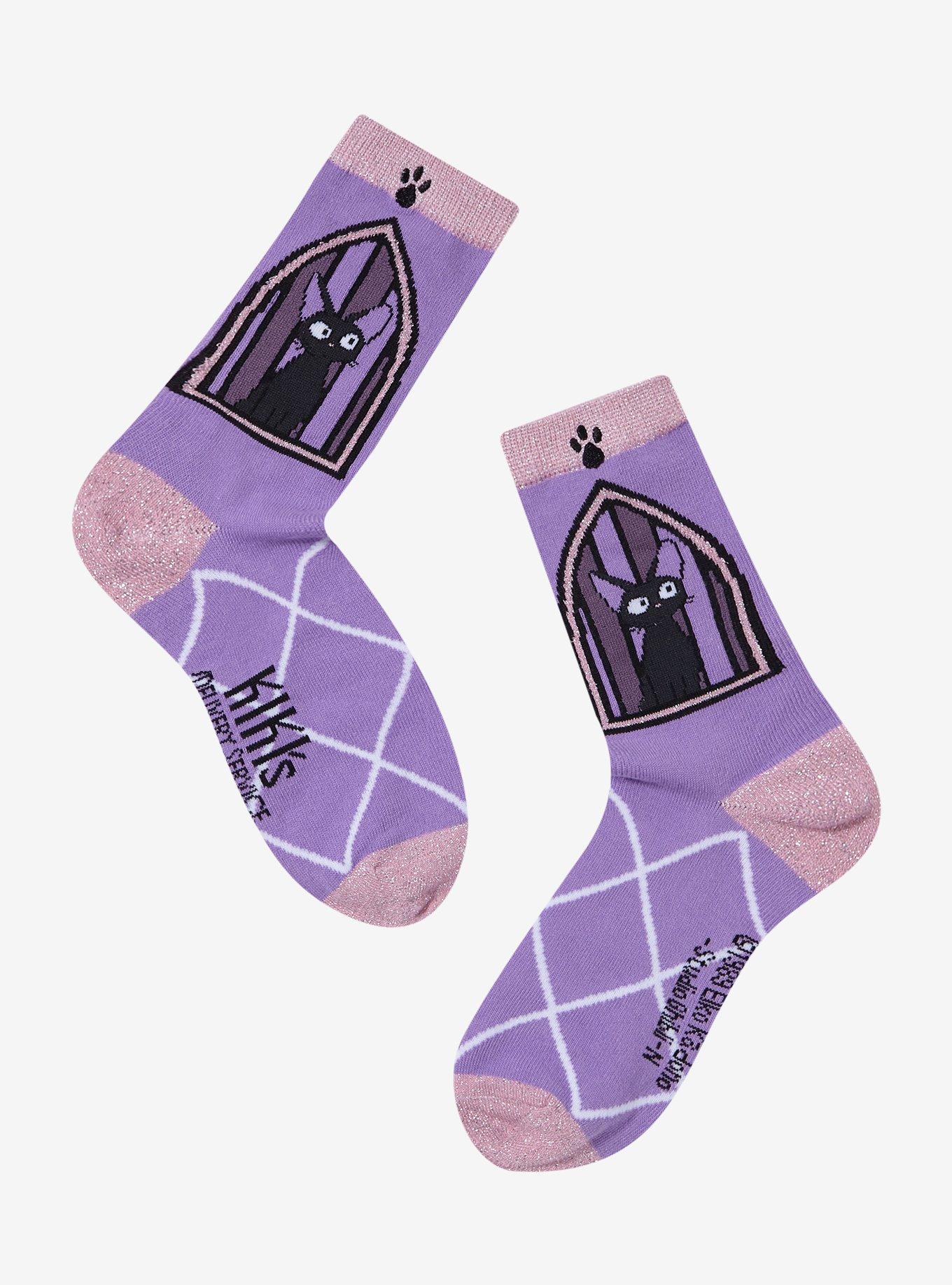 Studio Ghibli® Kiki's Delivery Service Jiji Stained Glass Crew Socks, , hi-res