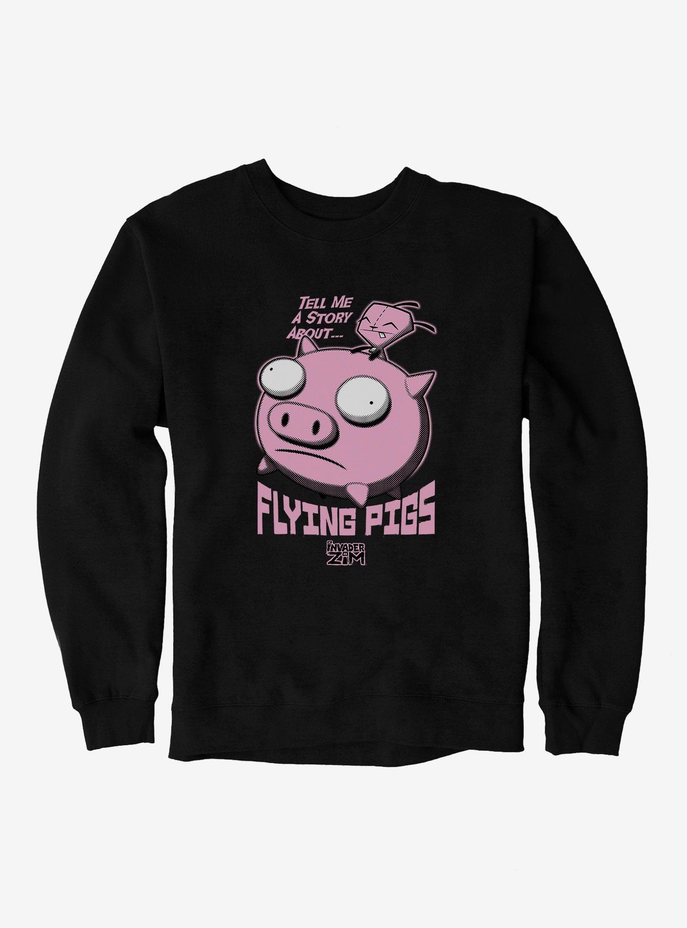 Invader Zim Gir Riding A Flying Pig Sweatshirt, , hi-res