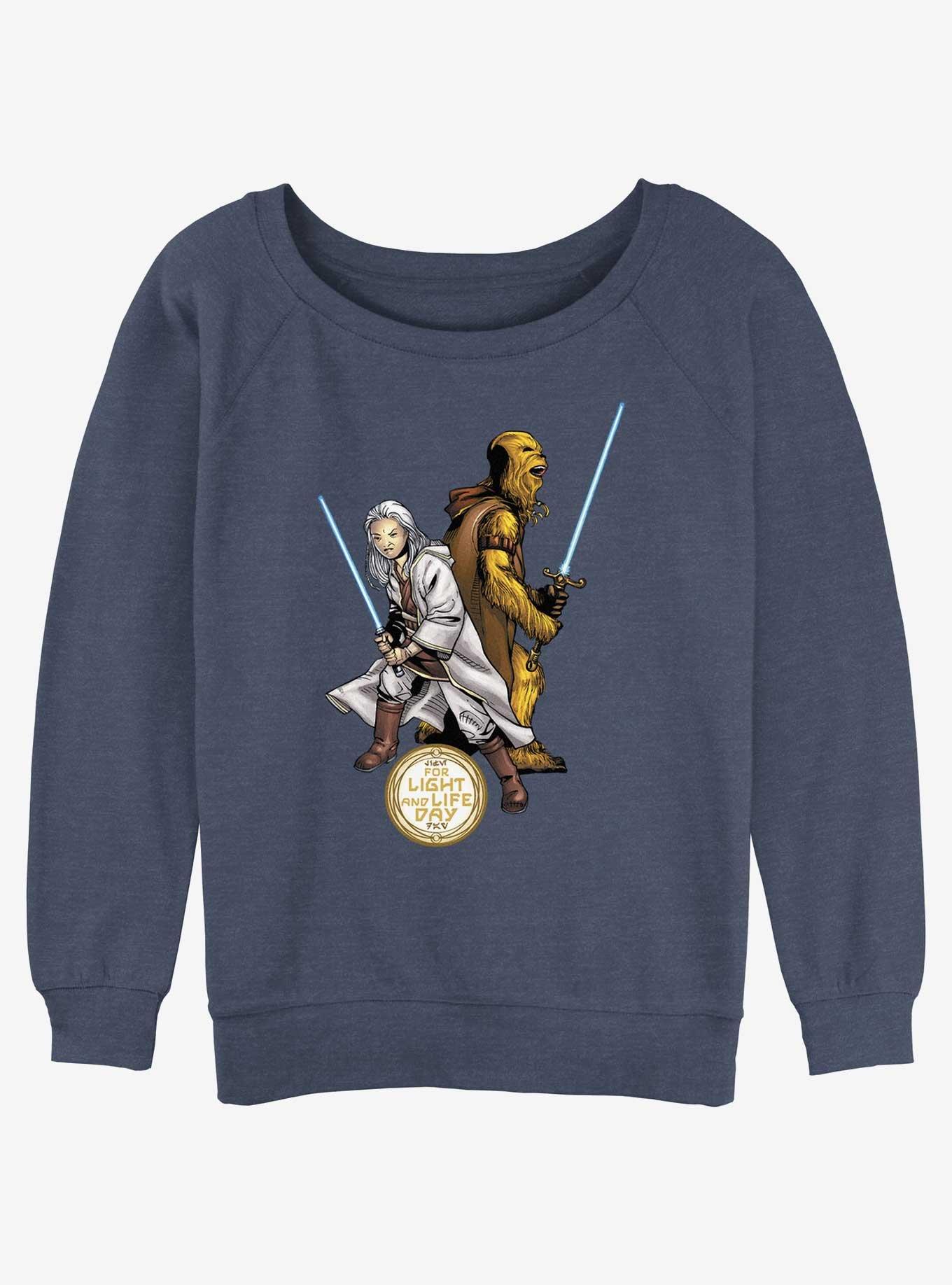 Star Wars Life Day Back To Back Girls Slouchy Sweatshirt, BLUEHTR, hi-res